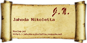 Jahoda Nikoletta névjegykártya
